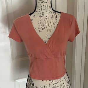 SO Fitted Salmon Pink Crop Top